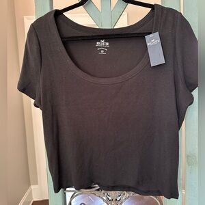 Hollister Black Crop Top NWT
